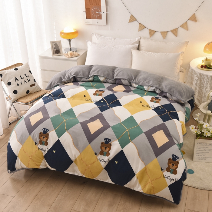 91家纺网 家纺一手货源 找家纺 琪琪阁 2023新款全棉加牛奶绒单被套 爱尔威