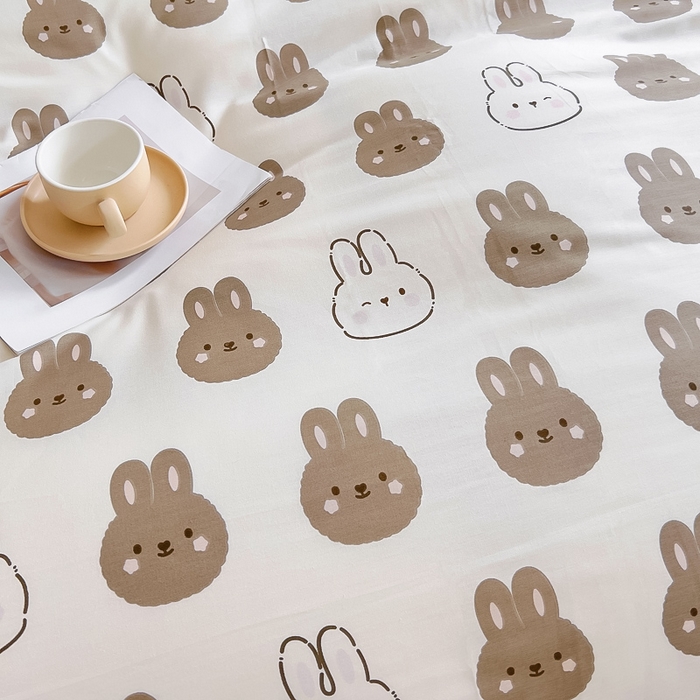 91家纺网 家纺一手货源 找家纺 琪琪阁 2023新款全棉加牛奶绒单被套 萌萌兔