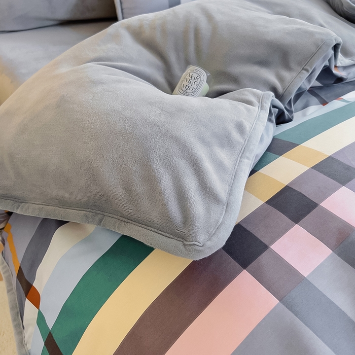 91家纺网 家纺一手货源 找家纺 琪琪阁 2023新款全棉加牛奶绒单被套 简约人生