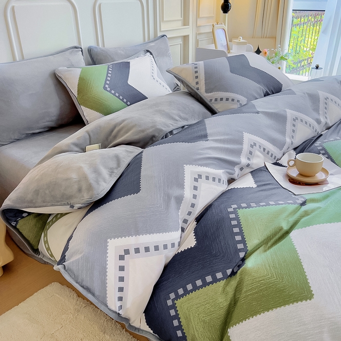 91家纺网 家纺一手货源 找家纺 琪琪阁 2023新款全棉加牛奶绒单被套 克洛伊