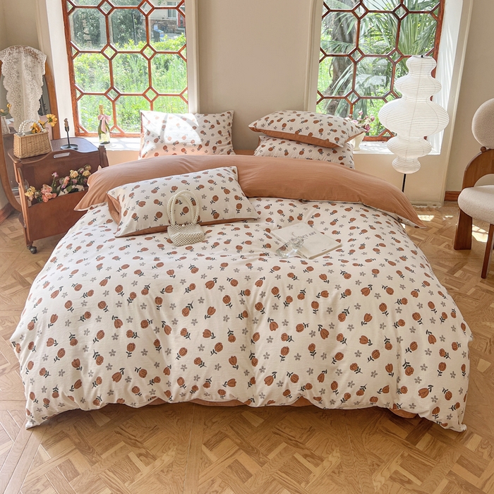 91家纺网 家纺一手货源 找家纺 上尚居 2023新款提花小竺棉碎花四件套 暖阳日照