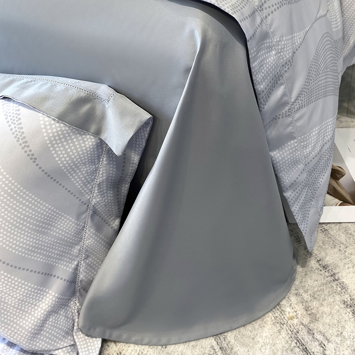 91家纺网 家纺一手货源 找家纺 优悦 2023新款轻奢磨毛印花系列四件套 马克波点-白