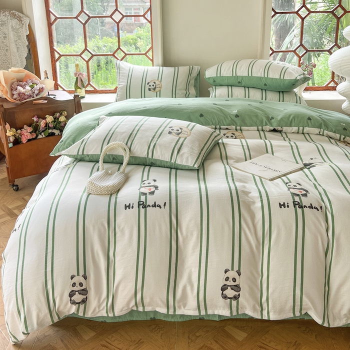 91家纺网 家纺一手货源 找家纺 上尚居 2023新款提花小竺棉碎花四件套 都市野兽