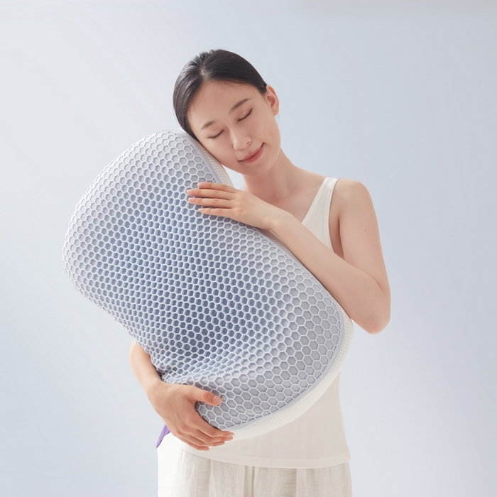 91家纺网 家纺一手货源 找家纺 爱来伊家纺 2023新款凉感枕TPE果胶羽丝枕夏季枕芯猫肚皮释压枕头枕芯 贵族灰