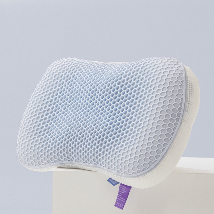 91家纺网 家纺一手货源 找家纺 爱来伊家纺 2023新款凉感枕TPE果胶羽丝枕夏季枕芯猫肚皮释压枕头枕芯 方糖灰