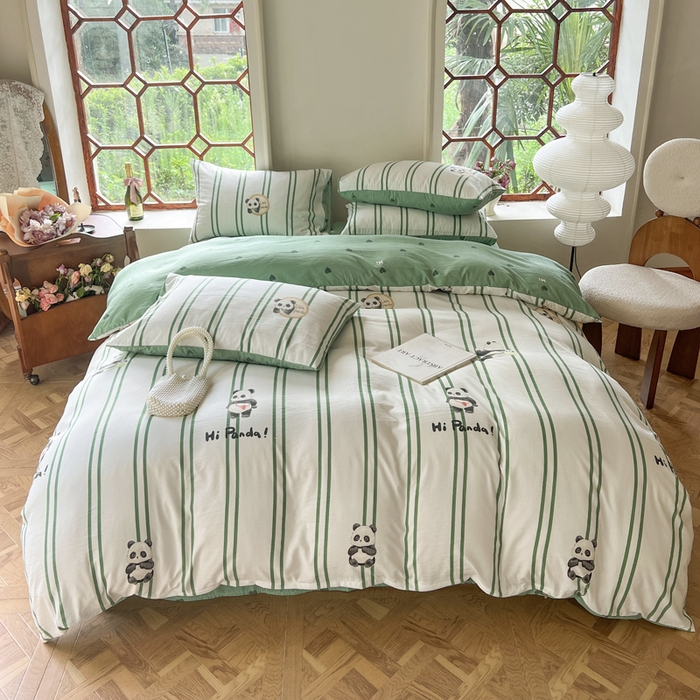 91家纺网 家纺一手货源 找家纺 上尚居 2023新款提花小竺棉碎花四件套 都市野兽