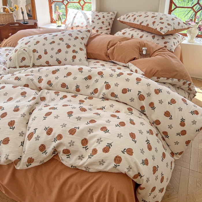 91家纺网 家纺一手货源 找家纺 上尚居 2023新款提花小竺棉碎花四件套 暖阳日照