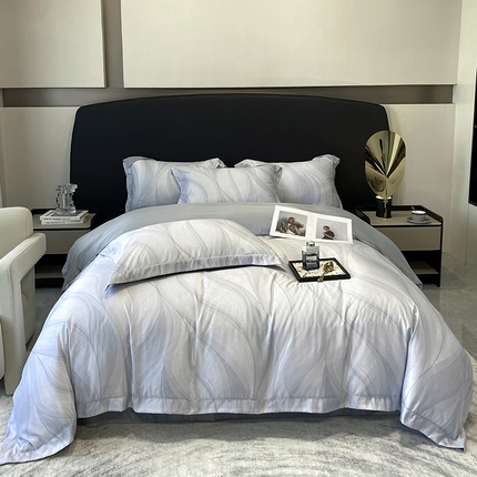 优悦 2023新款轻奢磨毛印花系列四件套 马克波点-白