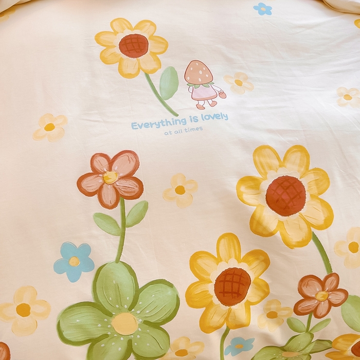 91家纺网 家纺一手货源 找家纺 琪琪阁 2023新款全棉加牛奶绒单被套 向阳花开