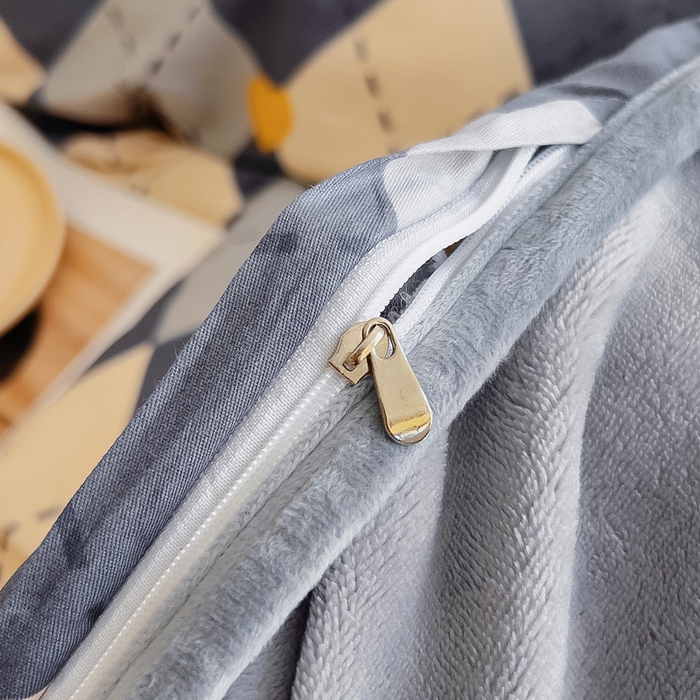 91家纺网 家纺一手货源 找家纺 琪琪阁 2023新款全棉加牛奶绒单被套 格韵空间