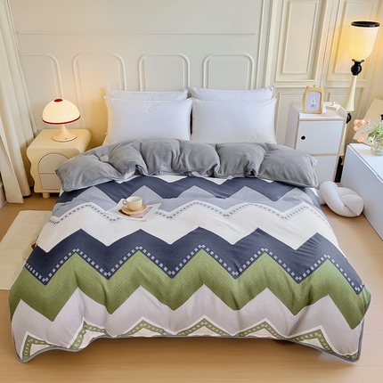 琪琪阁 2023新款全棉加牛奶绒单被套 克洛伊