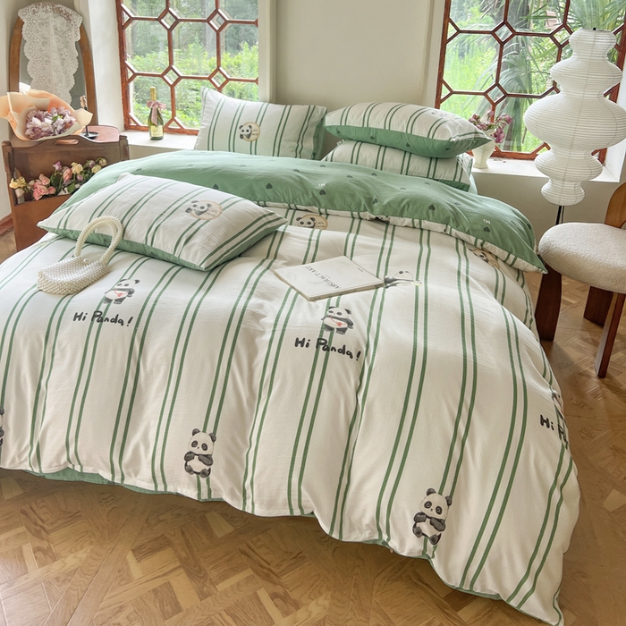 91家纺网 家纺一手货源 找家纺 上尚居 2023新款提花小竺棉碎花四件套 都市野兽