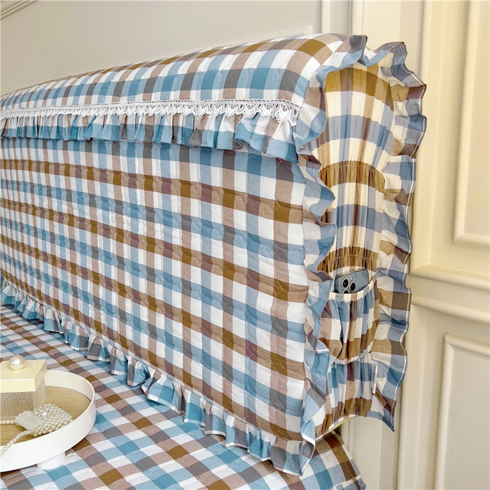 91家纺网 家纺一手货源 找家纺 十个点  2024新款色织水洗棉-韵格系列-床头罩 七彩格兰