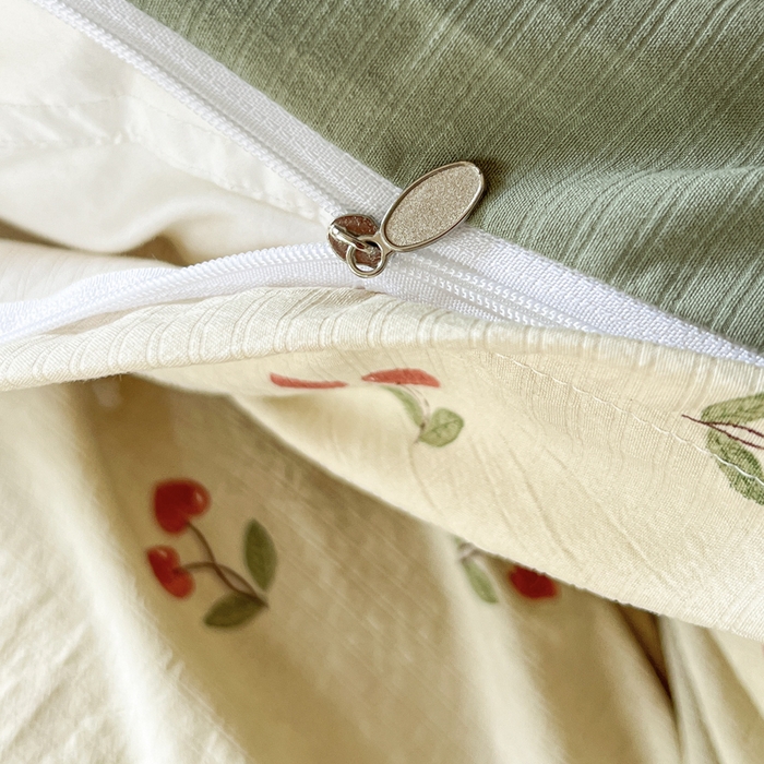 91家纺网 家纺一手货源 找家纺 上尚居 2023新款提花小竺棉碎花四件套 樱桃