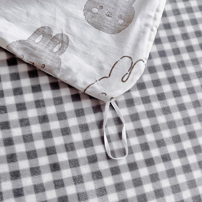 91家纺网 家纺一手货源 找家纺 琪琪阁 2023新款全棉加牛奶绒单被套 萌萌兔