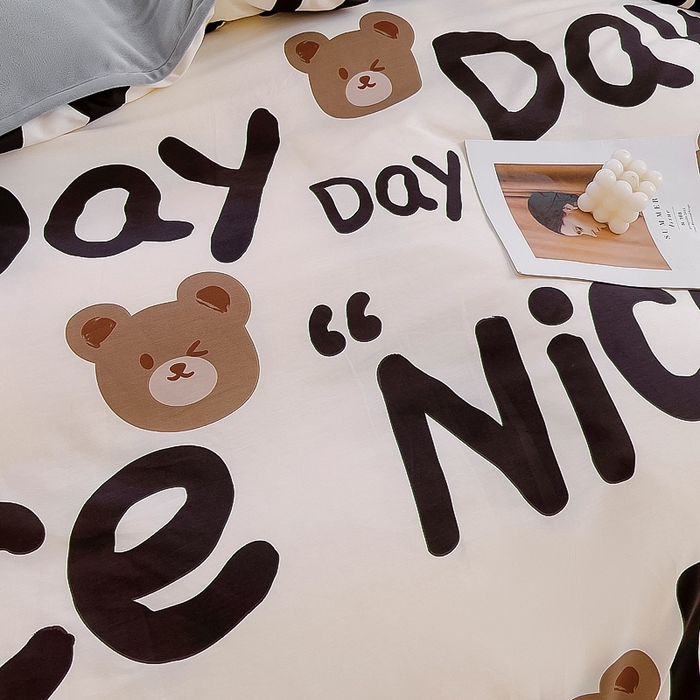 91家纺网 家纺一手货源 找家纺 琪琪阁 2023新款全棉加牛奶绒单被套 字母熊