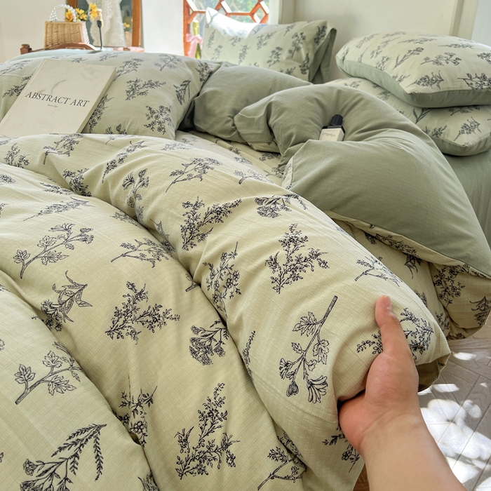 91家纺网 家纺一手货源 找家纺 上尚居 2023新款提花小竺棉碎花四件套 木兮