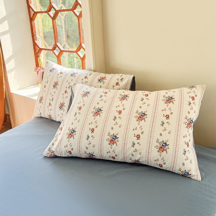 91家纺网 家纺一手货源 找家纺 上尚居 2023新款提花小竺棉碎花四件套 南法假日