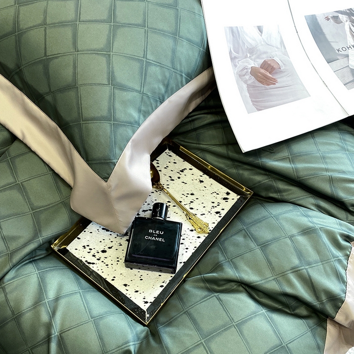 91家纺网 家纺一手货源 找家纺 优悦 2023新款轻奢磨毛印花系列四件套 恋爱日记-绿