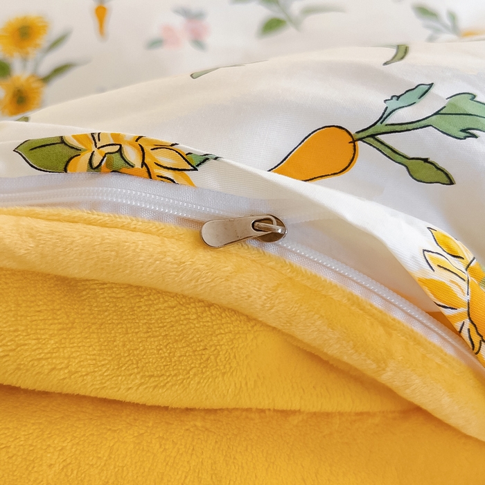 91家纺网 家纺一手货源 找家纺 琪琪阁 2023新款全棉加牛奶绒单被套 阳光花梦