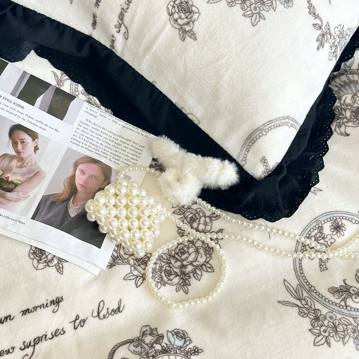 91家纺网 家纺一手货源 找家纺 安莱生活 2023新款法式浪漫轻奢复古风数码印花牛奶绒四件套 爱丁堡