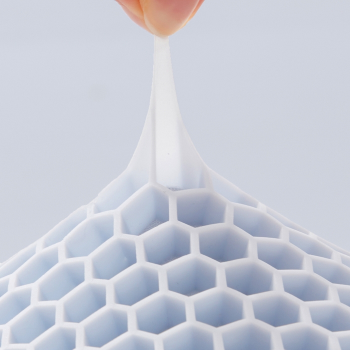 91家纺网 家纺一手货源 找家纺 爱来伊家纺 2023新款凉感枕TPE果胶羽丝枕夏季枕芯猫肚皮释压枕头枕芯 方糖灰