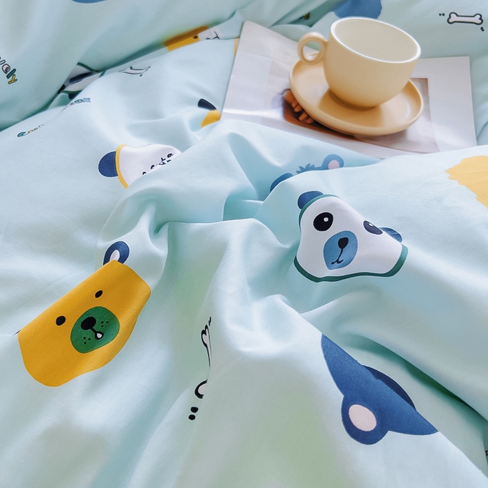 91家纺网 家纺一手货源 找家纺 琪琪阁 2023新款全棉加牛奶绒单被套 安迪小熊
