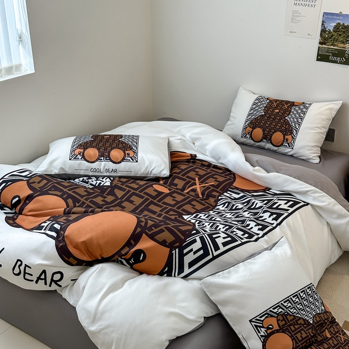 91家纺网 家纺一手货源 找家纺 色鬼 2023新款秋冬网红款四季款潮流四件套直播爆款 酷熊