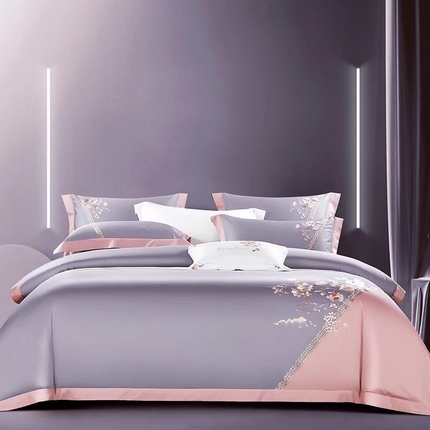 91家纺网 家纺一手货源 找家纺 诗黛尔 长绒棉四件套-流光溢彩 流光溢彩 流光紫
