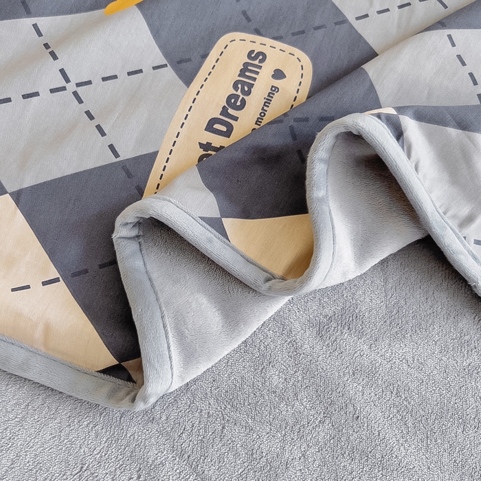 91家纺网 家纺一手货源 找家纺 琪琪阁 2023新款全棉加牛奶绒单被套 格韵空间