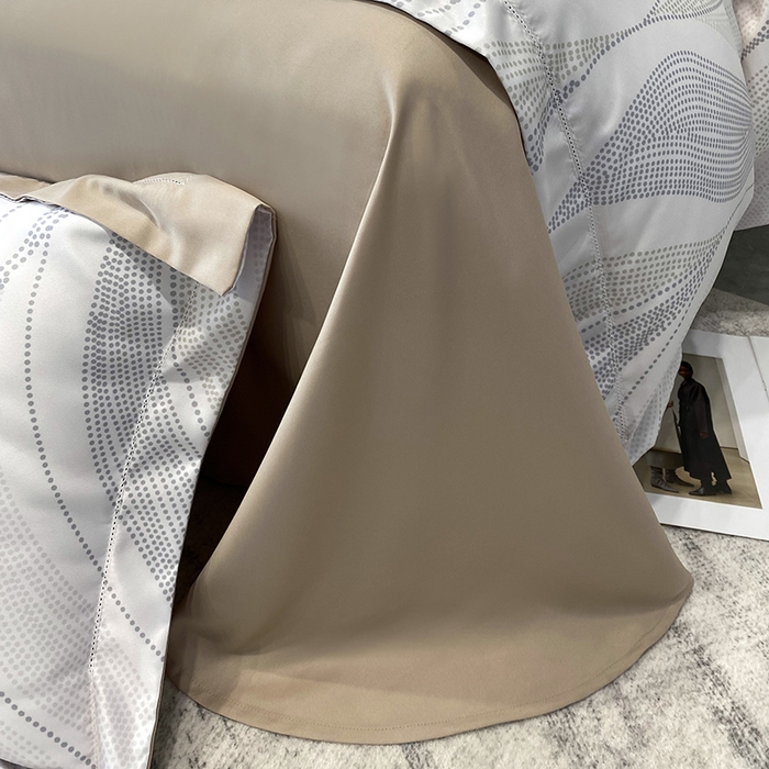 91家纺网 家纺一手货源 找家纺 优悦 2023新款轻奢磨毛印花系列四件套 马克波点-米色