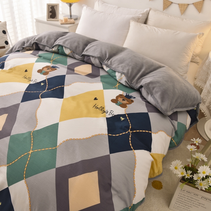 91家纺网 家纺一手货源 找家纺 琪琪阁 2023新款全棉加牛奶绒单被套 爱尔威