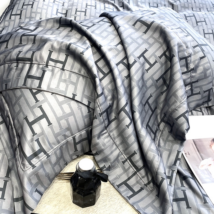 91家纺网 家纺一手货源 找家纺 优悦 2023新款轻奢磨毛印花系列四件套 时尚格调-灰