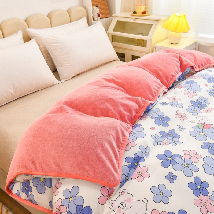 91家纺网 家纺一手货源 找家纺 琪琪阁 2023新款全棉加牛奶绒单被套 初恋日记