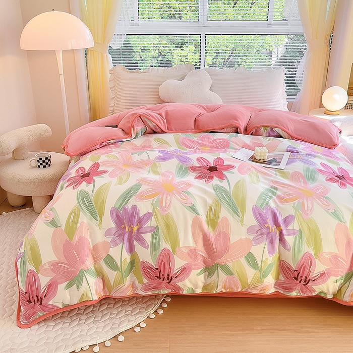 91家纺网 家纺一手货源 找家纺 琪琪阁 2023新款全棉加牛奶绒单被套 雅蔓