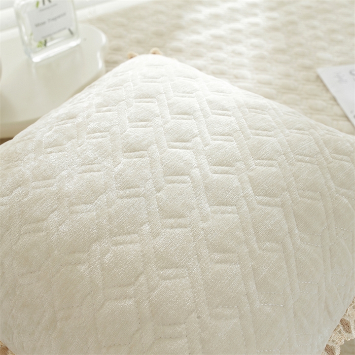 91家纺网 家纺一手货源 找家纺 共鸣沙发垫2023新款5cm厚50D雪尼尔花边款可拆洗 5cm海绵飘窗垫雪尼尔米色