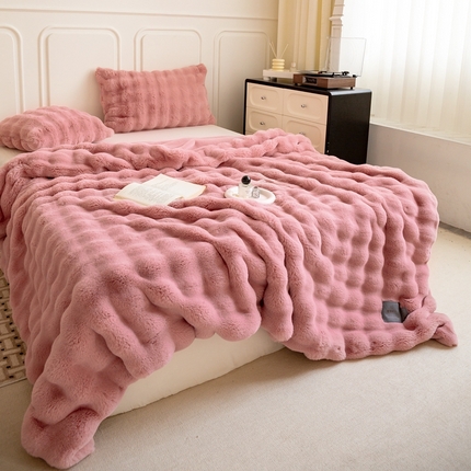 91家纺网 家纺一手货源 找家纺 （总）尚品绵羊毛毯 2025新款仿裘皮皮草貂皮毛毯轻奢高端婚庆加厚双层拉舍尔毛毯