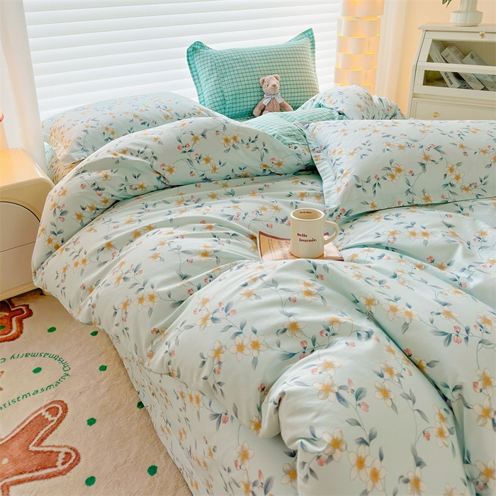 91家纺网 家纺一手货源 找家纺 元元被芯 2023新增全棉13372夹棉被套四件套 爱洛