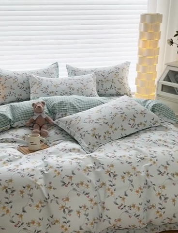 91家纺网 家纺一手货源 找家纺 元元被芯 2023新增全棉13372夹棉被套四件套 爱洛