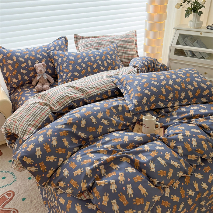 91家纺网 家纺一手货源 找家纺 元元被芯 2023新增全棉13372夹棉被套四件套 熊本