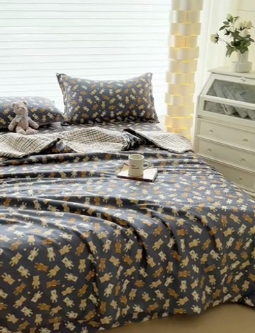 91家纺网 家纺一手货源 找家纺 元元被芯 2023新增13372全棉夏被四件套 熊本