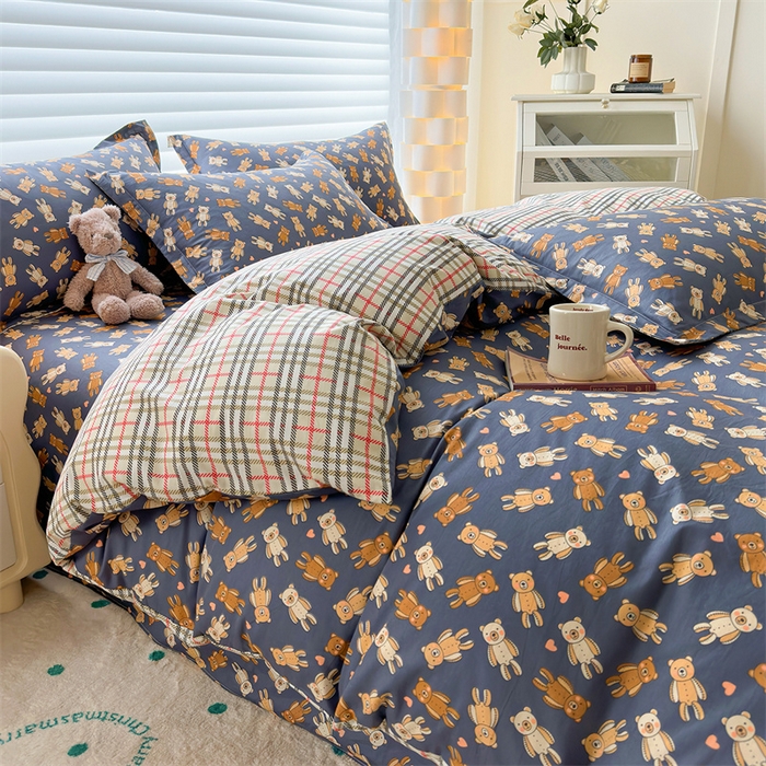 91家纺网 家纺一手货源 找家纺 元元被芯 2023新增全棉13372夹棉被套四件套 熊本