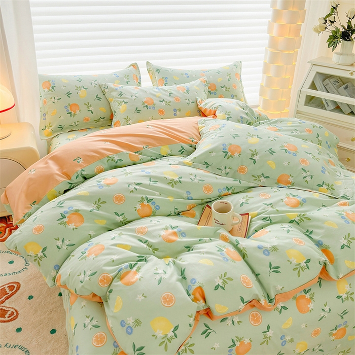 91家纺网 家纺一手货源 找家纺 元元被芯 2023新增全棉13372夹棉被套单件 水果达人