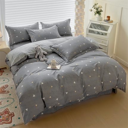 元元被芯 2023新增全棉13372夹棉被套四件套 星光