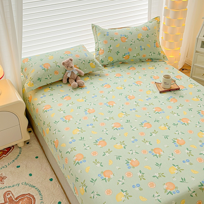 91家纺网 家纺一手货源 找家纺 元元被芯 2023新增全棉13372床笠 水果达人