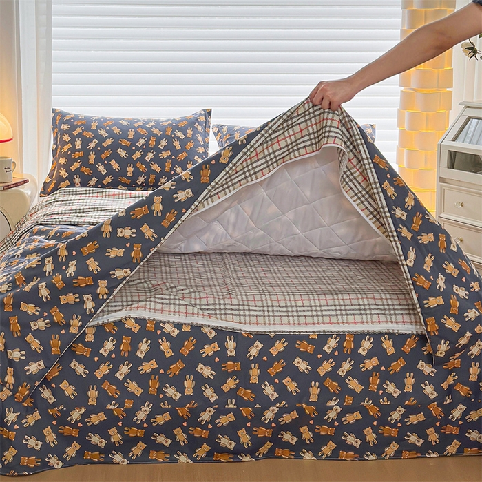 91家纺网 家纺一手货源 找家纺 元元被芯 2023新增全棉13372夹棉被套四件套 熊本