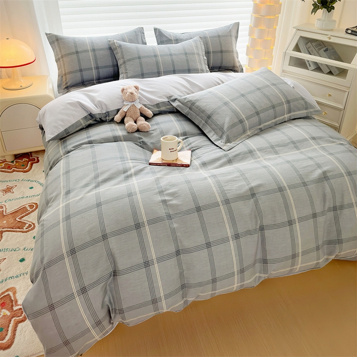 91家纺网 家纺一手货源 找家纺 元元被芯 2023新增全棉13372夹棉被套四件套 北欧格