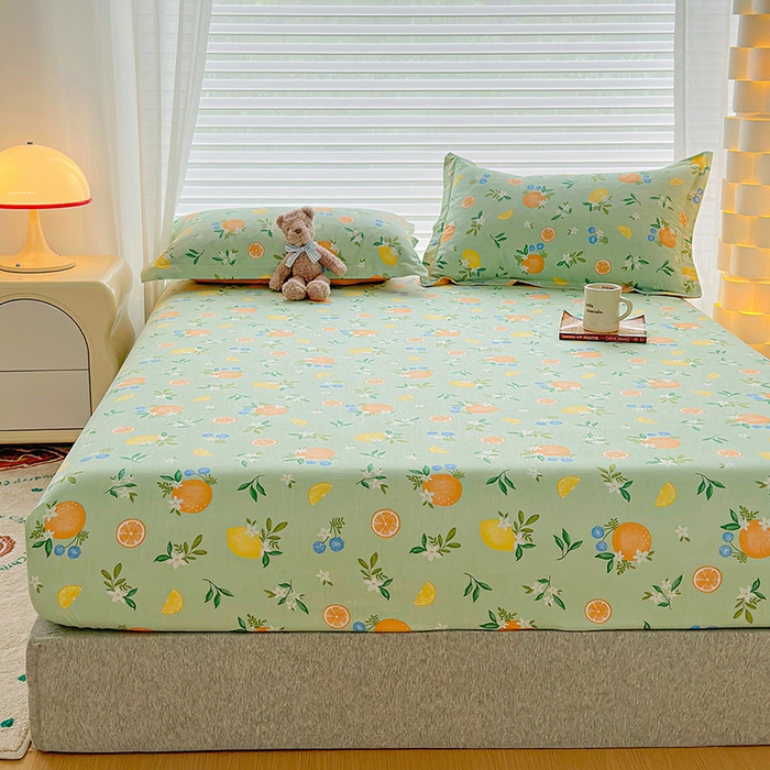 91家纺网 家纺一手货源 找家纺 元元被芯 2023新增全棉13372床笠 水果达人