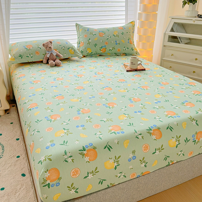 91家纺网 家纺一手货源 找家纺 元元被芯 2023新增全棉13372床笠 水果达人