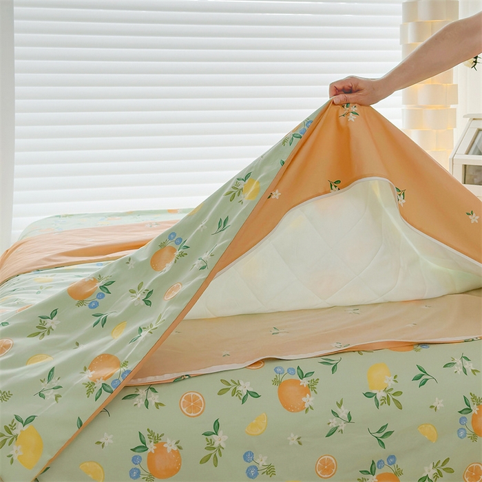 91家纺网 家纺一手货源 找家纺 元元被芯 2023新增全棉13372夹棉被套单件 水果达人